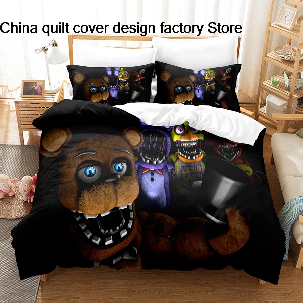 Постельное белье FNAF 3 предмета Five Nights at Freddy's Пододеяльник Все размеры Настраиваемый для детской комнаты Подростковой спальни