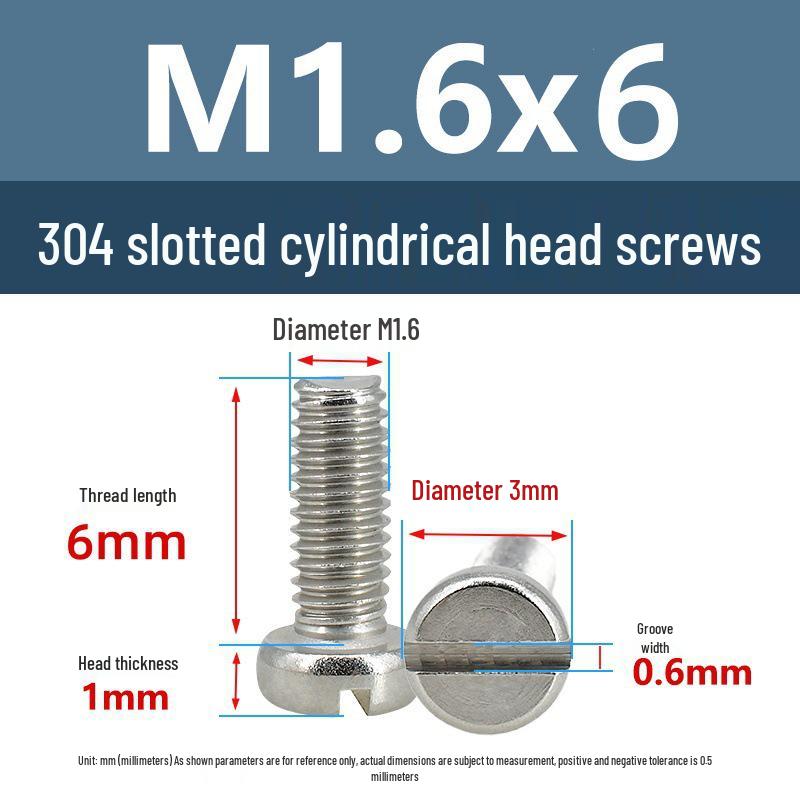 Yigu 304 Stainless Steel Slotted Pan Head Screws M1.6-M10