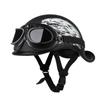 VGV мотоциклетный полушлем с очками, для электровелосипеда, для езды, локомотив для круизера, ретро, мужской, женский, скутер, уличный