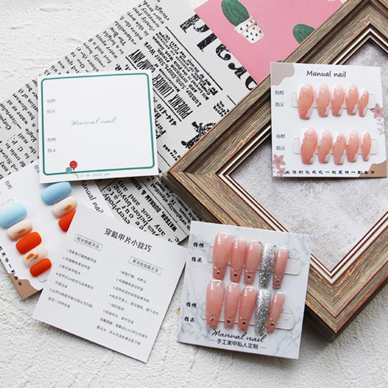 20 шт. Картонные карточки для демонстрации ногтей, простой стиль, карточки для накладных ногтей, для прессованных ногтей, реквизит для фотографий, салон маникюра