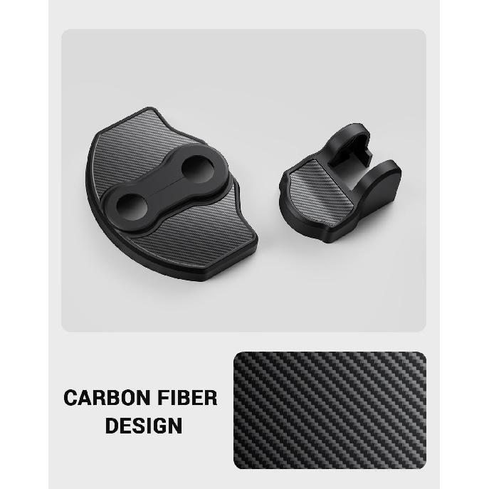 BASENOR 2026 2025 Tesla Model Y Juniper Model 3 Door Lock Cover Protector [Carbon Edition] [No Tape Requried], Door Striker Latches Stopper Covers