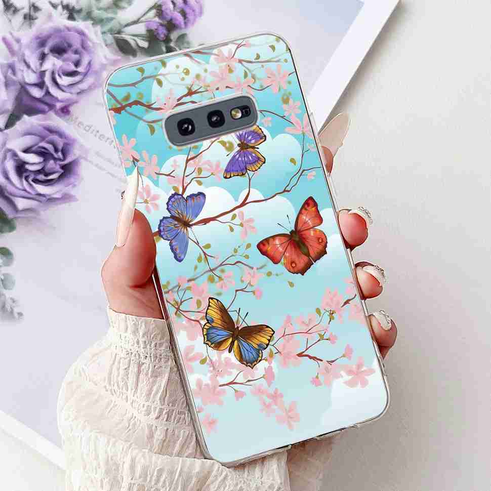 For Samsung Galaxy S10e SM-G970 Case Fashion Painted Flowers Soft Silicone TPU Cover For Samsung S10e S10E SM-G970F 5.8" Bumper