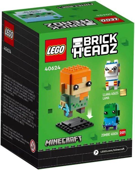 Figurine LEGO® Brickheadz - Minecraft - Alex - 7,6 cm - Modèle 40624 - Détails authentiques