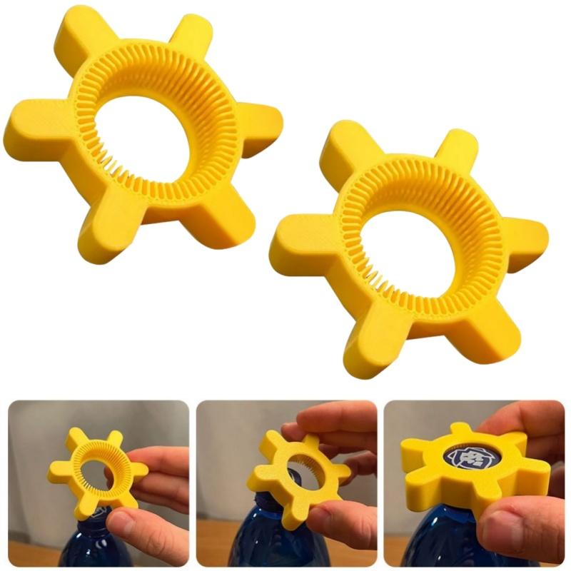 Unique Multi-function Bottle Cap Opener Yellow Plastic Rotary Bottle Opener Bar Supplies Bottle Opener Kitchen Tool