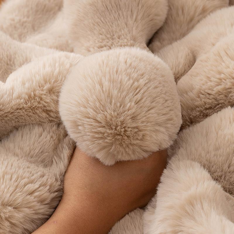 Plush Sofa Cushion Thickened Fleece Cushion Non-Slip Leather Sofa Cover High-End Nordic Simple Winter