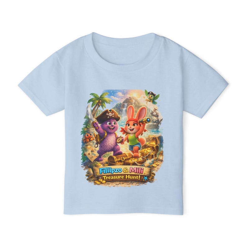 Treasure Hunt Characters Toddler T-Shirt | Animal Filipzo Mili Adventure Design