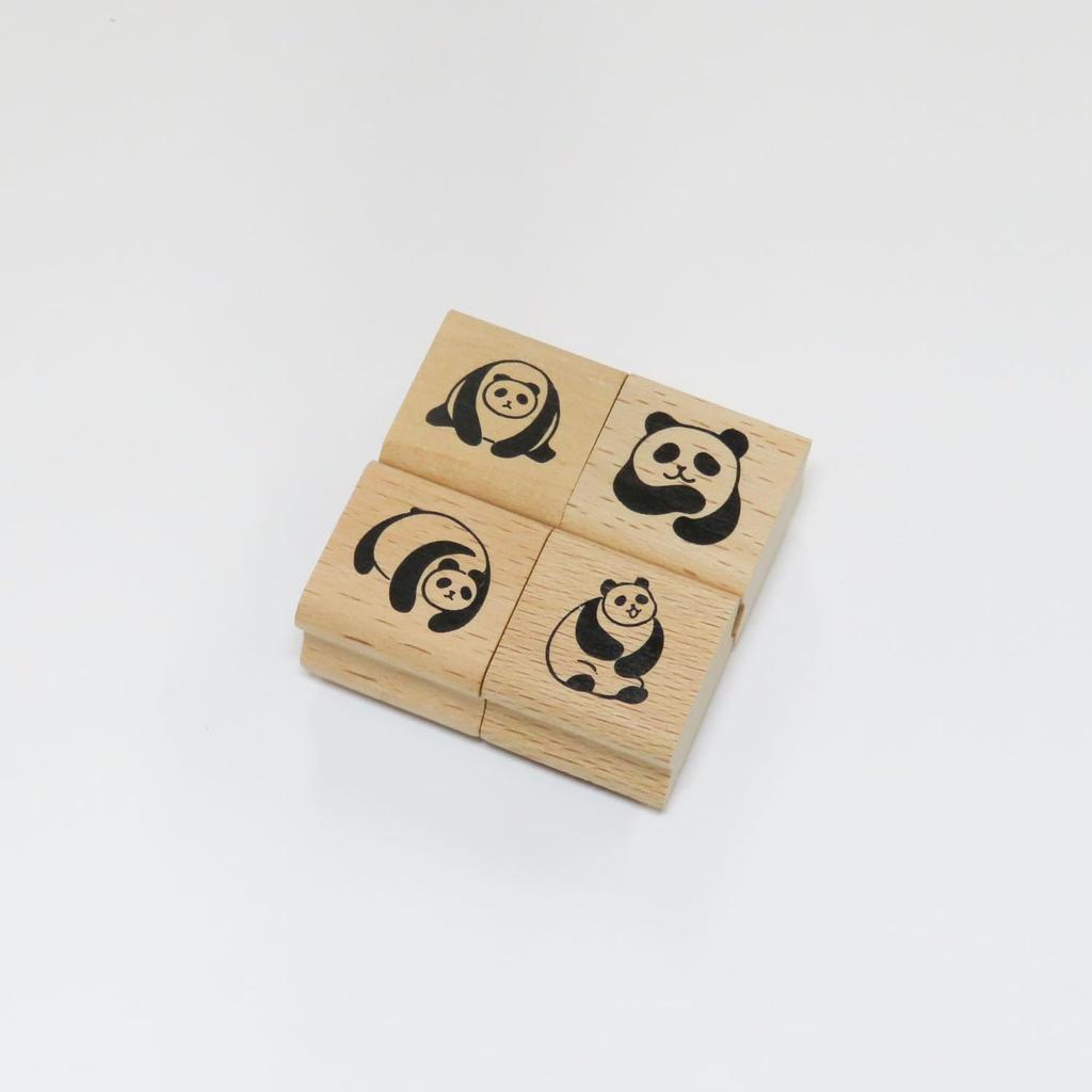 Taiyo Tomar Panda Rubber Stamps (4 pieces) RT-panda-S02