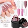 MEET ACROSS Non Stick Hand Solid Extension Nail Gel Clear Nude Pink Extension Gel Rhinestone Glue Gel Easy To Operate 7ml