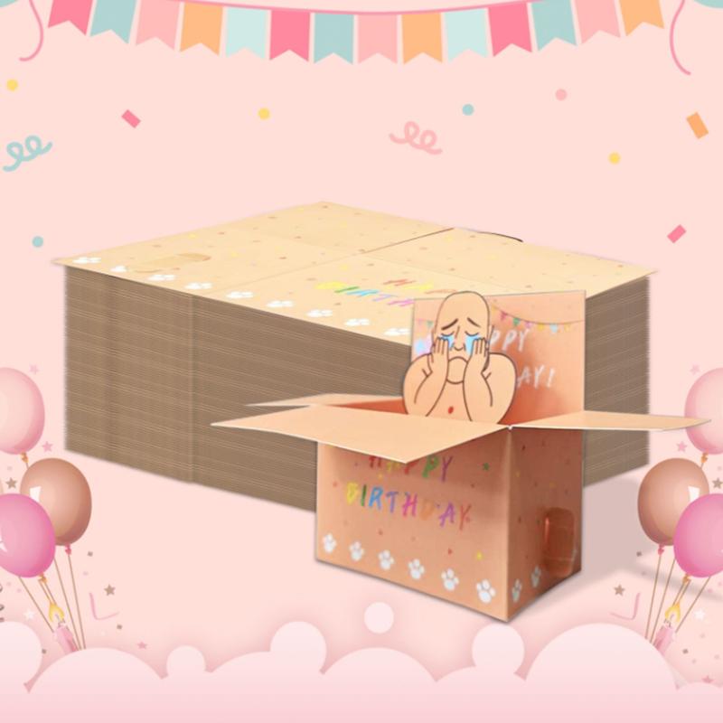 Funny Happy Birthday Pop-Up Card 3D Character Design Paper Party Invitation Perfect Gift For Family Friends And Co-Workers