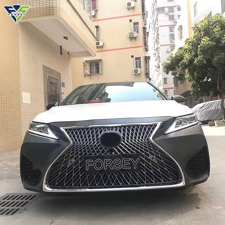 Передний бампер Camry 2022 в стиле Lexus, решетка и рамка противотуманной фары, комплект для модернизации