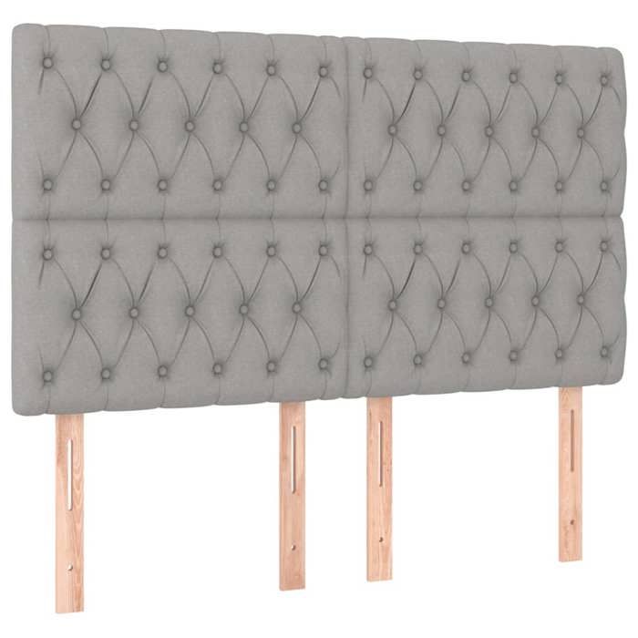 Maison Exclusive - Tête de lit Gris clair 144 x 7 x 118/128 cm Tissu
