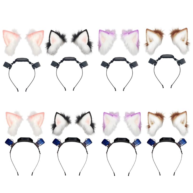 Аксессуар для фотобудки в виде костюма кошачьих ушек с мягким плюшевым прикосновением для косплей-костюмов, сценических нарядов и праздничных образов