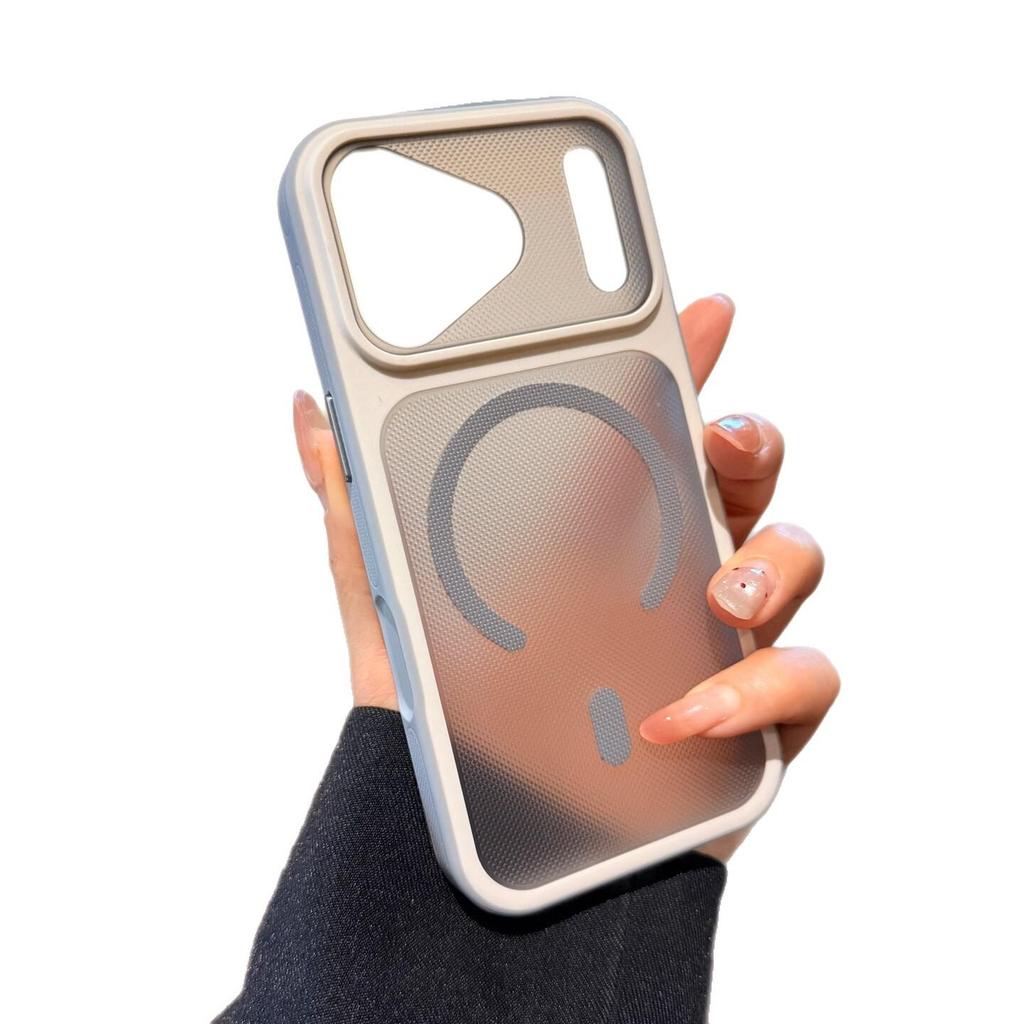 iPhone 17 Pro Max Защитный чехол с рисунком в горошек, нескользящий, магнитный, матовый, с ощущением кожи
