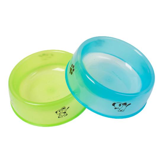 Кормушка для домашних животных с принтом, без прозрачной мультяшной конструкции, гладкий запах, прочный край, для хранения воды, круглая форма, высокая емкость