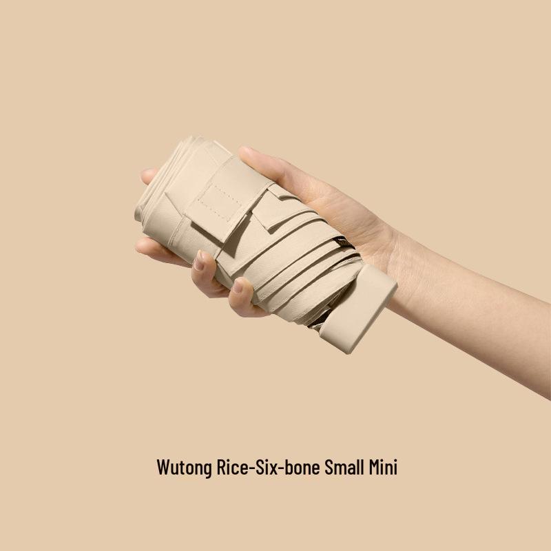 Oil Painting Capsule Umbrella: Five-Fold Mini, Sunny and Rainy Dual-Use, Sunscreen Sunshade with Print Logo