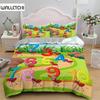 Cartoon Numbers King Queen Duvet Cover Lovely Animals Bedding Set Kids Colorful English Alphabet 2/3pcs Polyester Quilt Cover
