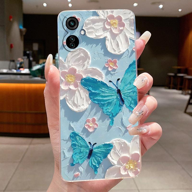 For Tecno Camon 19 Neo Casing Luxury Fashion Butterfly Flowers Soft TPU Silicone Clear Back Cover Camon 19Neo CH6i Phone Case