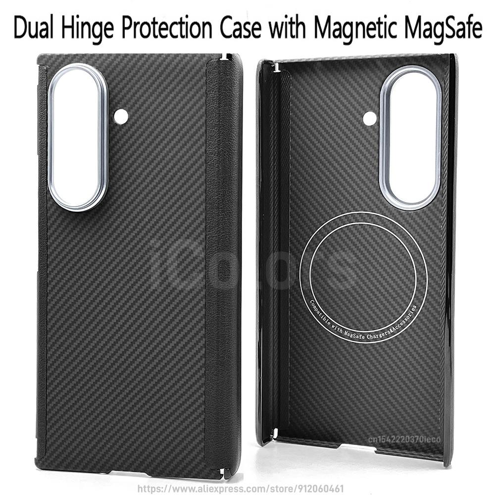 Dual Hinge Axis Case For Samsung Galaxy Z TriFold Aramid Carbon Fiber Case Magnetic MagSafe Cover Ultra thin Lightweight