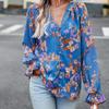 Long-sleeved Women's Shirt Autumn Temperament Elegant Floral Blouse Women