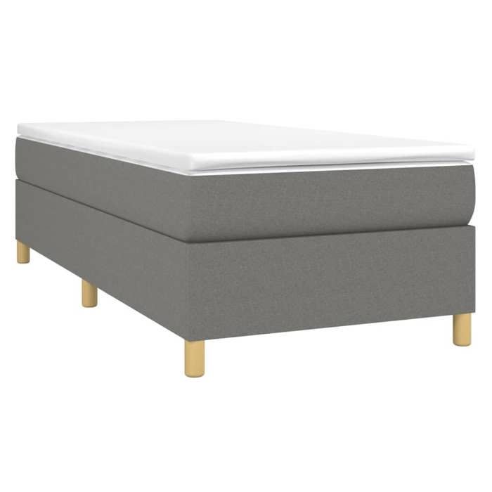 Maison Exclusive - Sommier à lattes de lit avec matelas Gris foncé 100x200cm Tissu