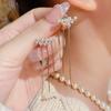 2023 New Fashion Trend Unique Design Sweet Elegant Delicate Heart Zircon Pearl Tassel Earrings Women High Jewelry Party Gifts