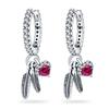 Серьги-кольца из настоящего серебра 925 пробы для женщин, красочные серьги с жемчугом и перьями из циркона, модный подарок на день Святого Валентина для женщин, Стрела Купидона