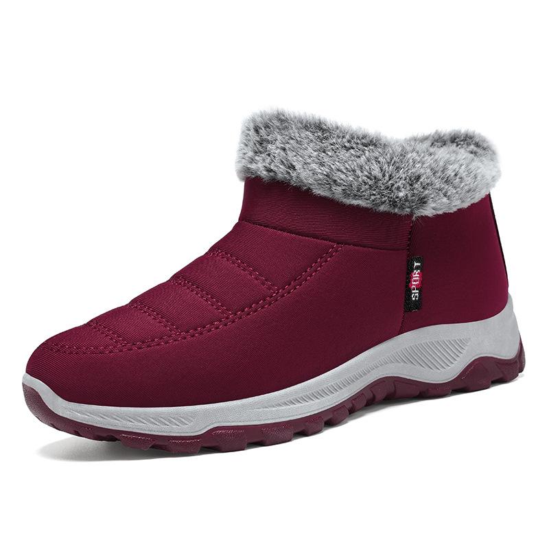 Женские зимние теплые ботинки для снега, теплые плюшевые ботинки с меховой подкладкой, нескользящие повседневные рабочие ботинки, короткие ботинки для женщин