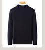 [100% Sheep Wool] Autumn solid color wool sweater for men, skin friendly and non pricking knitted base sweater