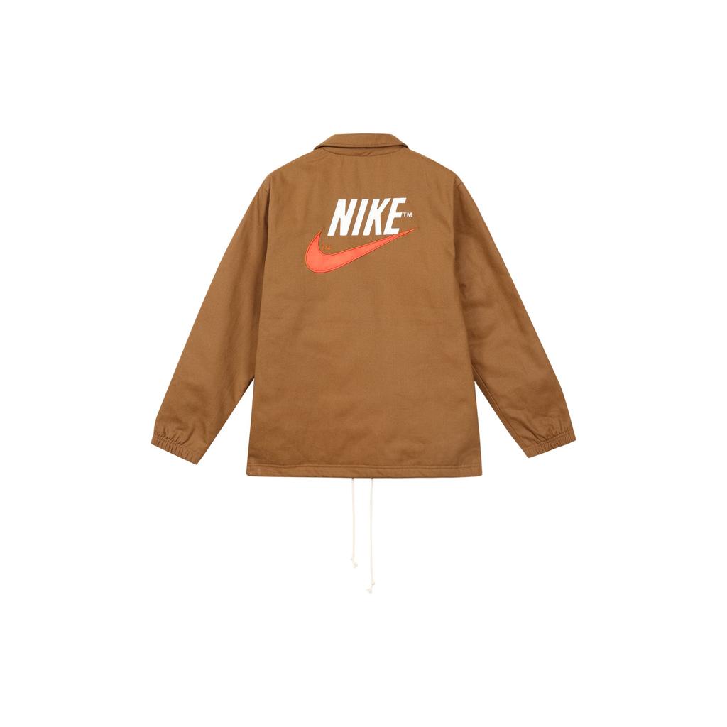 Nike Letter Logo Print Stand Collar Single-Breasted Long Sleeve Jacket Men Jackets Brown FD9903-258
