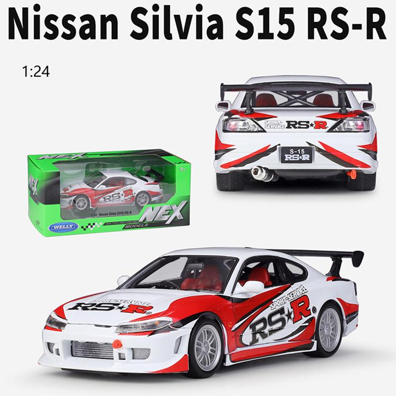 Welly Nissan Silvia в масштабе 1/24.(С15) RS-R модель автомобиля из сплава, литье под давлением, металлические игрушечные автомобили, модель автомобиля, коллекция высокой имитации, детские подарки