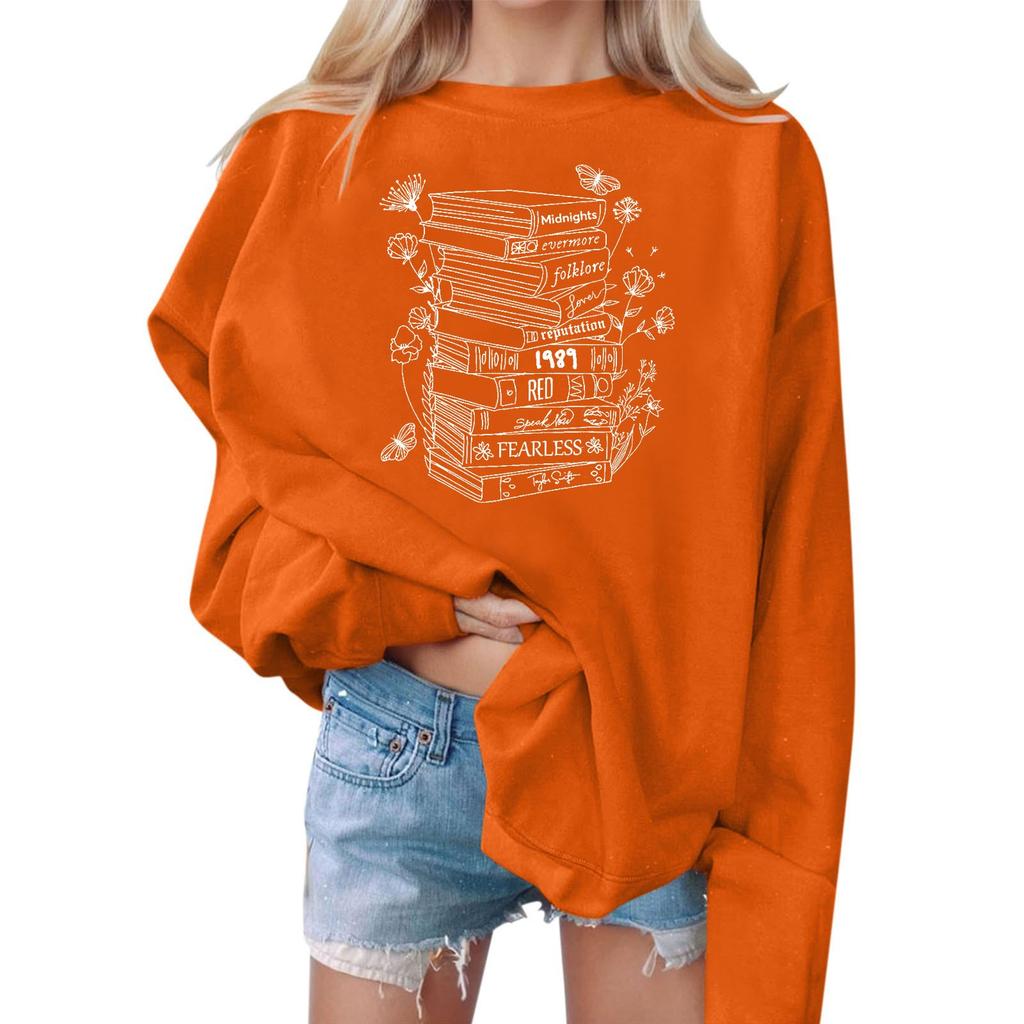 Женские повседневные модные толстовки с длинным рукавом и круглым вырезом с принтом, пуловер, топ