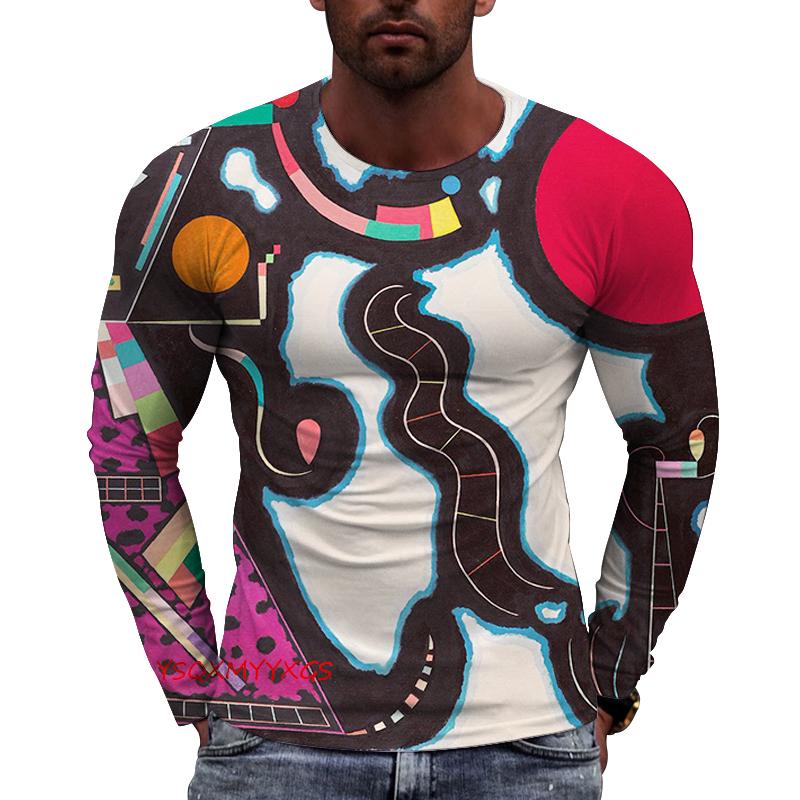 Футболка с 3D-принтом от World Famous, абстрактное искусство, для мужчин и женщин, уличный хип-хоп, с круглым вырезом и длинным рукавом, модная повседневная верхняя статья