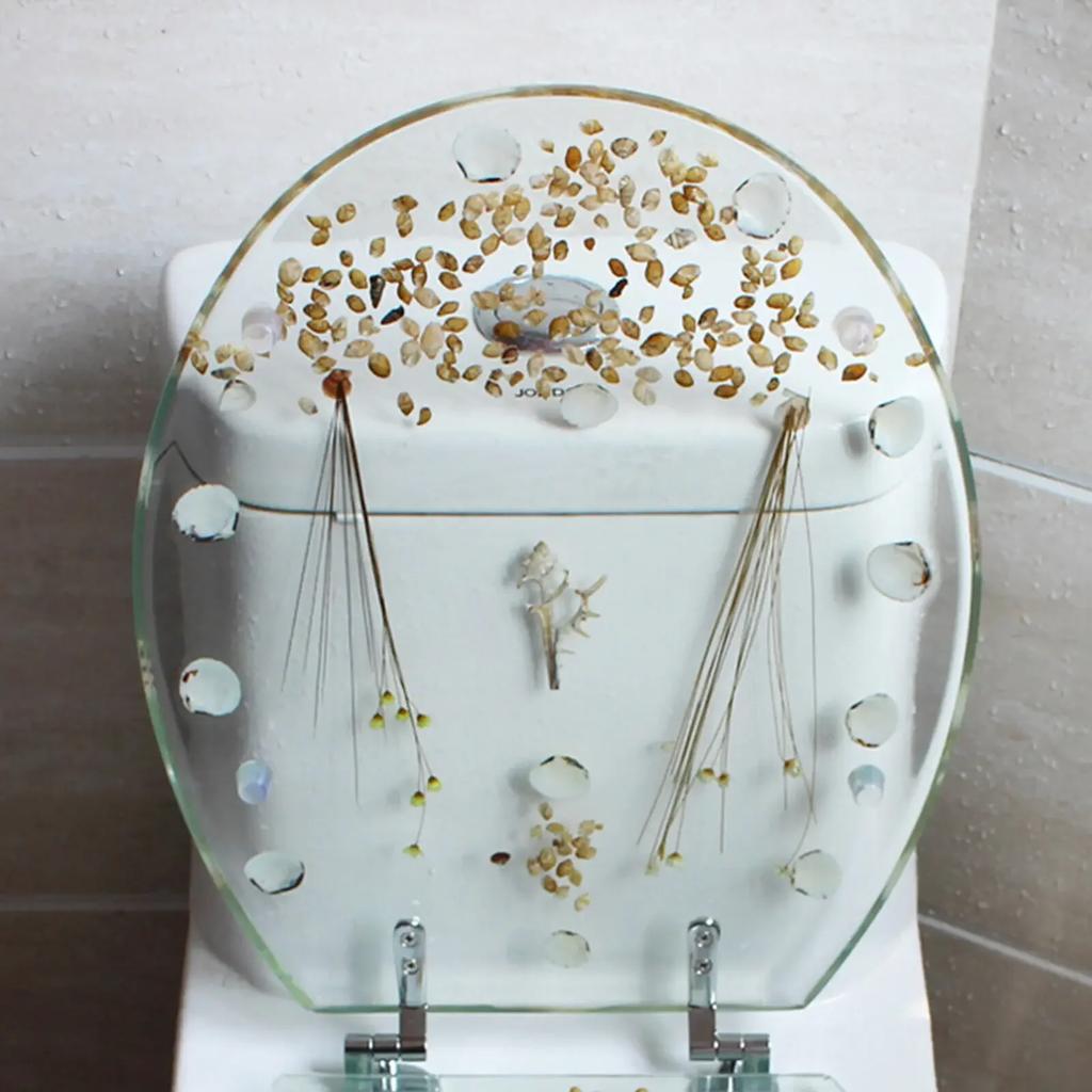 Прозрачное сиденье для унитаза, красивая крышка для унитаза из смолы, конструкция с плавным закрыванием, легко чистить, подходит для домашних ванных комнат, U-образный дизайн