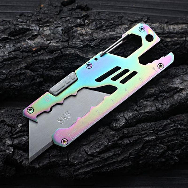1 5 In Sk5 Multifunctional Utility Knife Stainless Steel Art Edc Paper Cutting Diy Carving Knife With 4 Spare Blades