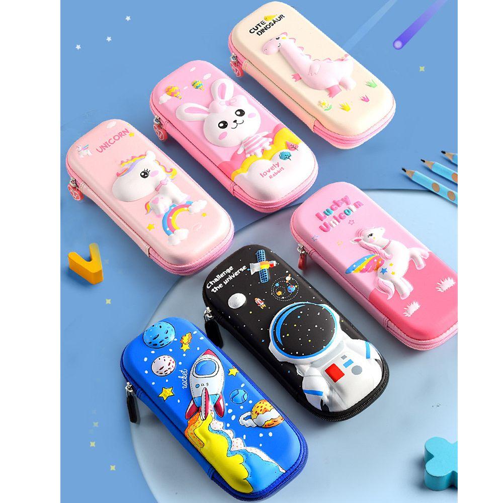 Pen Holder Stress Relief Squeeze Toy for School Kids Fidget Toys 3D Pencil Case Cartoon Push Bubble