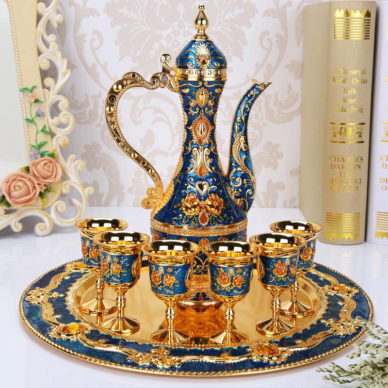 Цветная оловянная фляга для вина, Байцзю, высококачественное креативное домашнее украшение, мужской подарок, набор для вина, набор для чая, винный бокал