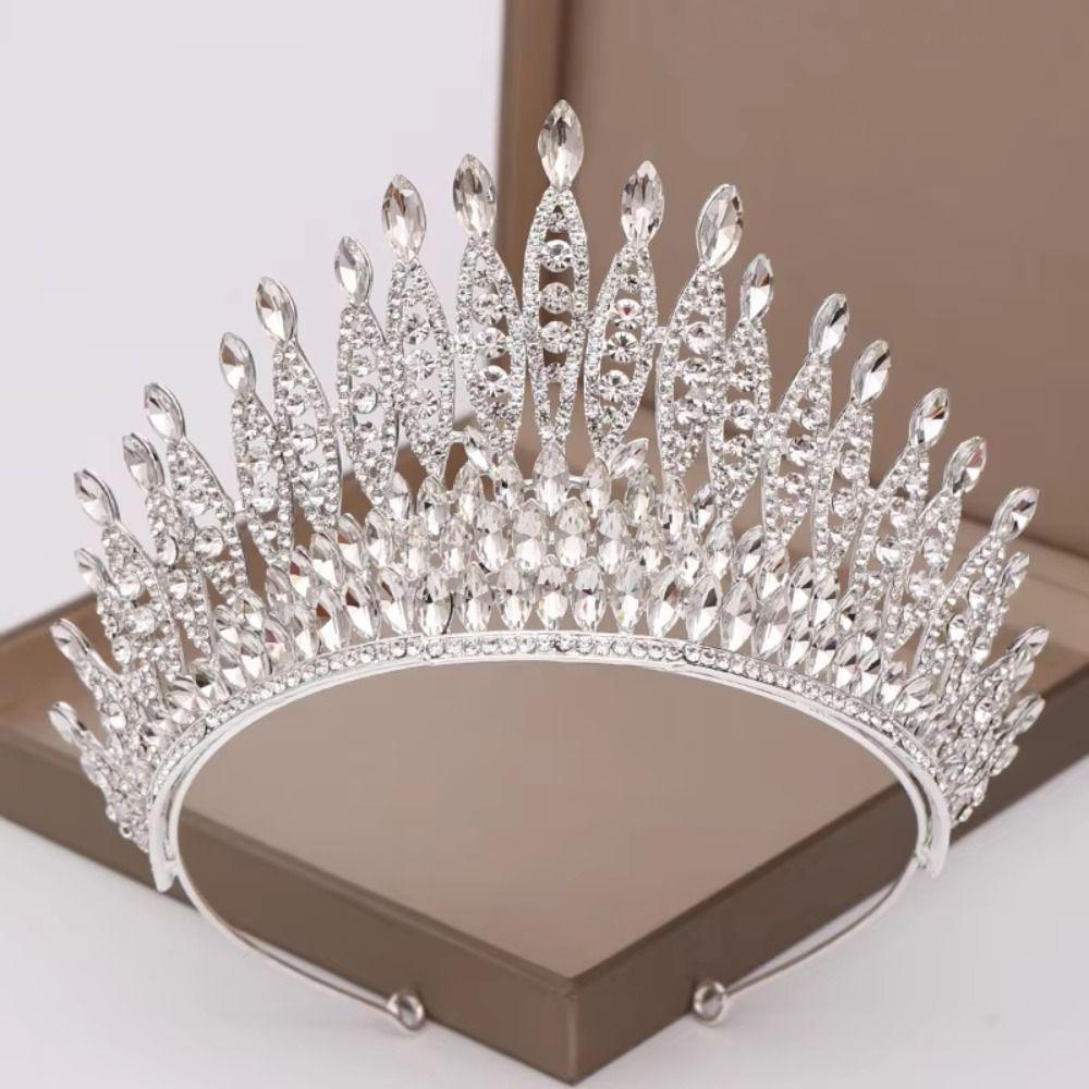 Elegant Zinc Zinc Alloy Princess Crown Sparkling Bridal Headwear Women Hair Hoop Stage Performances