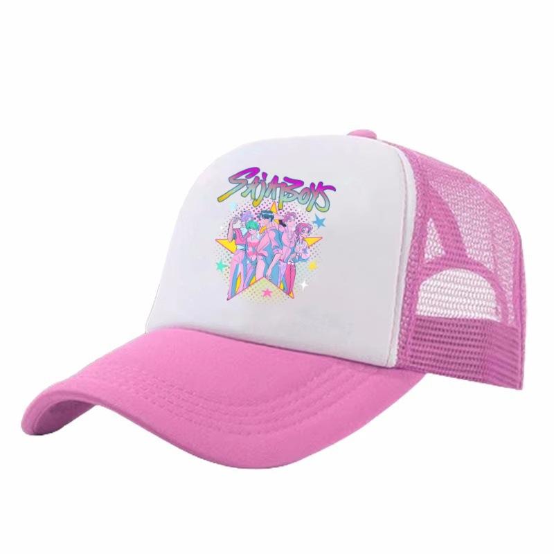 Cute Demon Hunter Girls' Baseball Cap Adjustable Casual Printed Mesh Sun Hat for Kids
