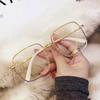 New Fashion Women's Glasses Large Frame Square Flat Mirror Starlight Fine Glitter Flat Mirror