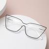 68094 Fluorescent Line Anti-Blue Plain Flat Mirror, European And American Ins Style Personalized Cat Eye Trend Glasses Frame