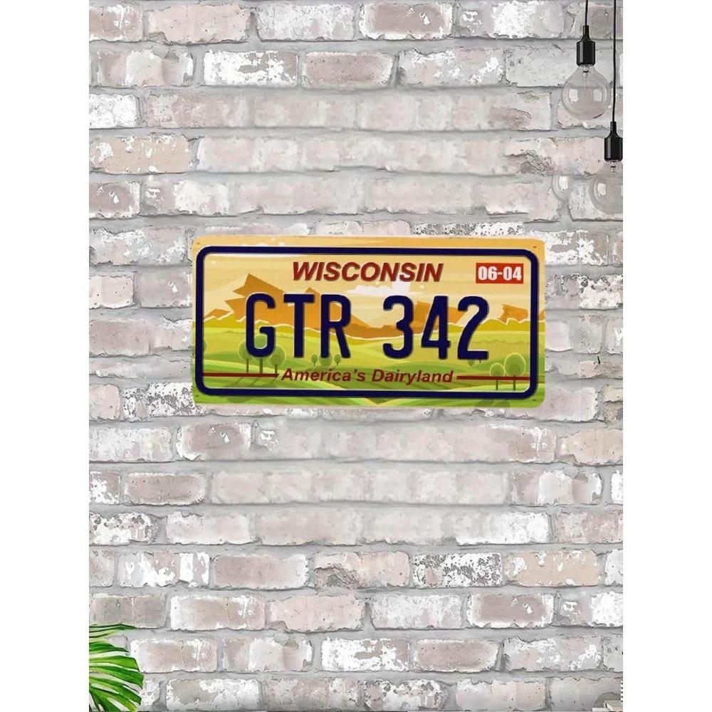 U.S. License Plate, U.S. Car License Plate, Metal, 15x30 Cm.
