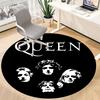 1 шт. Круглый коврик с логотипом группы Queen для офиса - Идеально подходит для декора офиса или кабинета, Машинная стирка, Нескользящая основа, Декоративный коврик для пола
