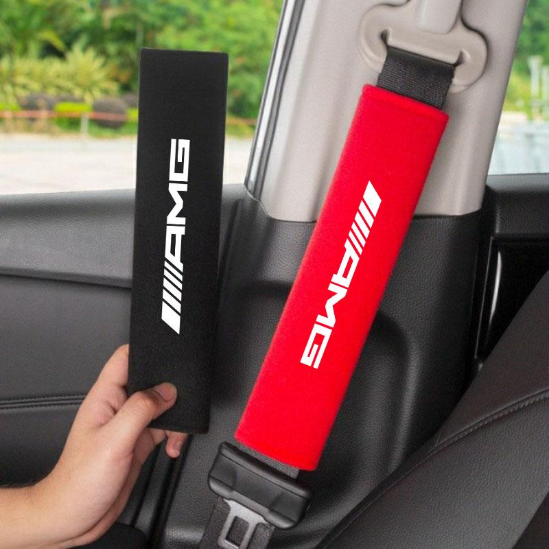 2Pcs Car Interior Accessories Auto Seat Belt Cover Shoulder Pads For Mercedes Benz AMG W204 W205 W203 W211 W212 W213 W201 Car