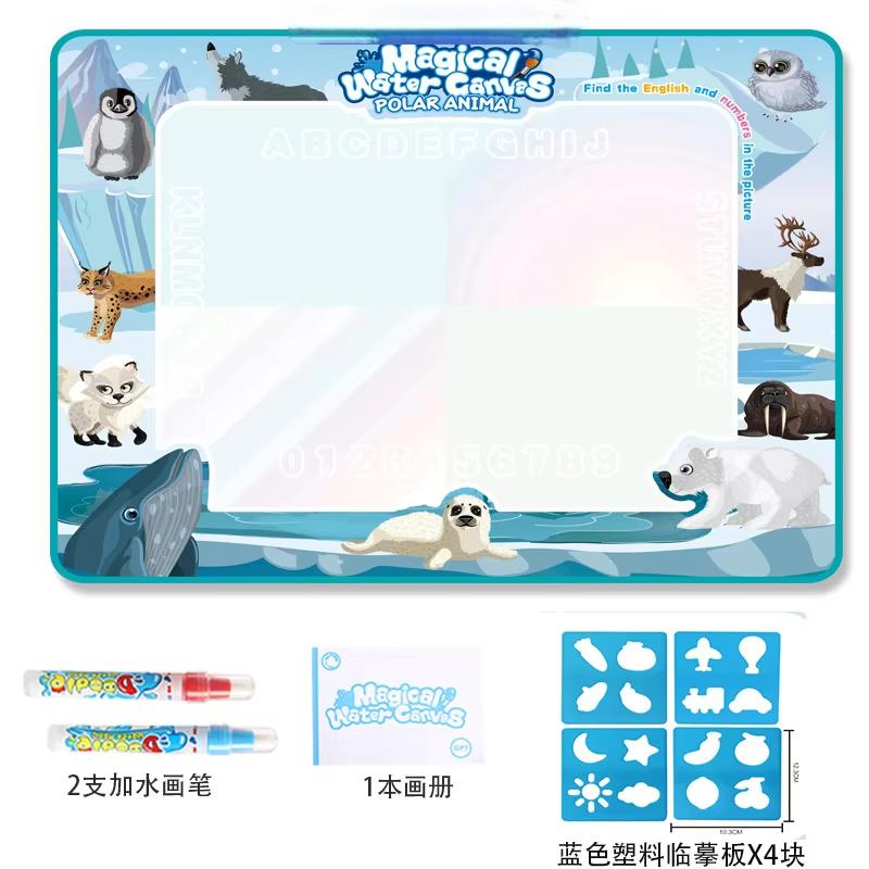 Большие волшебные водные холсты, ручки, игрушки Монтессори, обучающее одеяло для письма и рисования для детей, многоразовая живопись граффити, детская игрушка