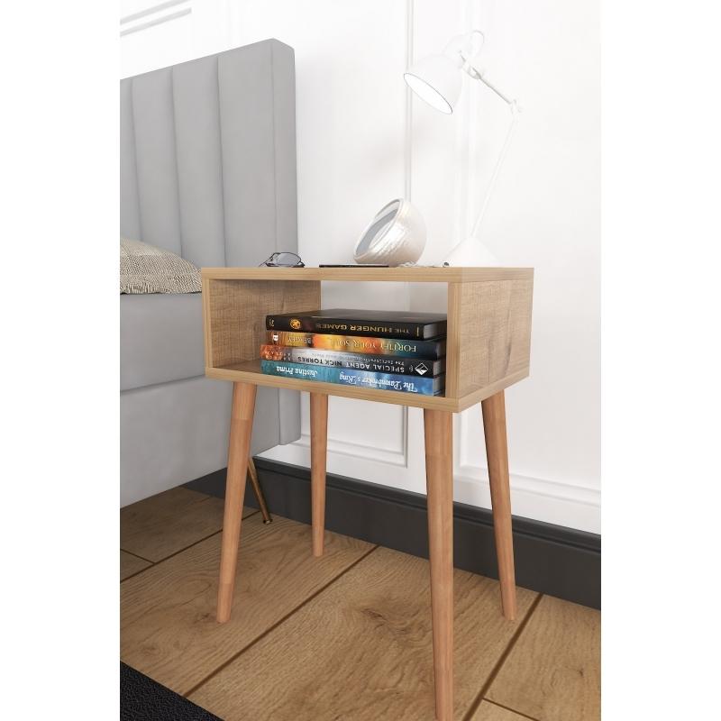 Прикроватная тумбочка без ящика с деревянными ножками для спальни прикроватная тумбочка – Sonomo