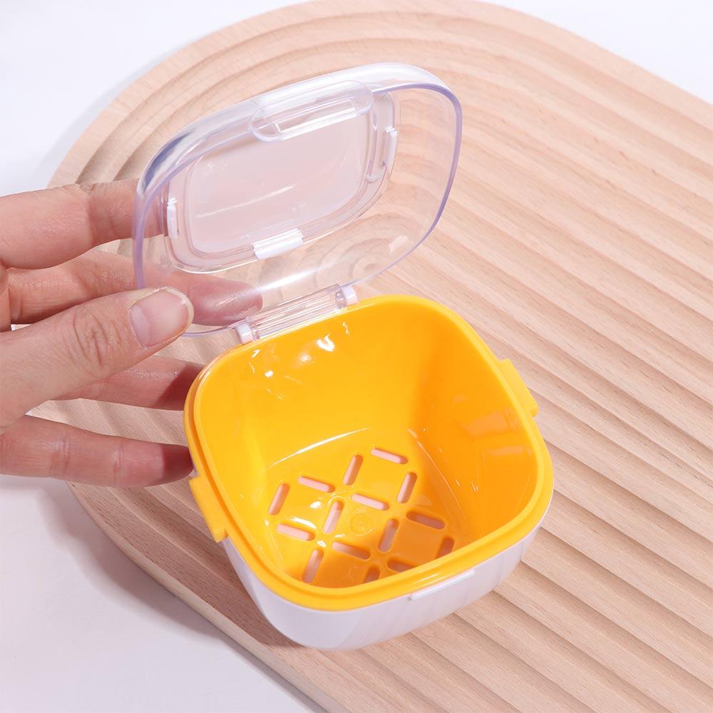 Sealed Orthodontic Retainer Storage Case Plastic Denture Soaking Cleaning Box  Travel