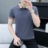 Мужская летняя рубашка поло с коротким рукавом и свободными лацканами, повседневная мужская футболка с коротким рукавом