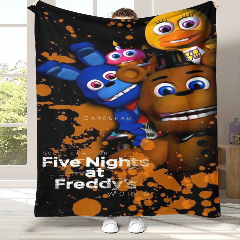 Плед Фланелевый Ужасы Фредди F-FNAF Игры, Ультра Мягкий Теплый Плюшевый Плед для Дома Спальни Кровати Дивана, Офиса, Кемпинга, Пикника
