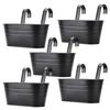 Metal Iron Hanging Flower Pot Outdoor Balcony Rail Bucket Planter with Detachable Hook Fence Garden Decor for Herbs Vegetables Flowers