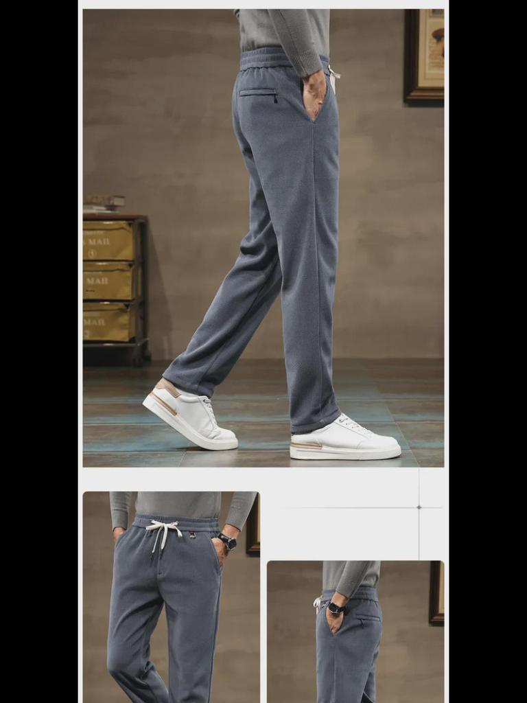 Премиальные мужские ветрозащитные брюки из норкового бархата на весну и осень